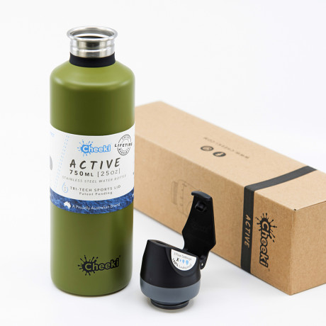 Спортивная бутылка для воды Cheeki Single Wall Active Bottle 750 мл Khaki