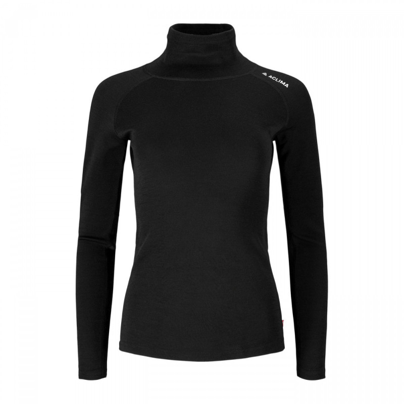 Термокофта жен. Aclima WarmWool 200 Roll Neck W's Jet Black XS