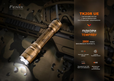 Тактический фонарь Fenix TK20R UE 2800 лм Песочный