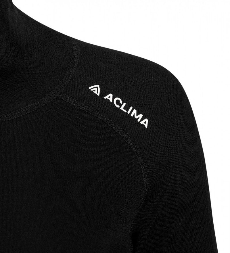 Термокофта жен. Aclima WarmWool 200 Roll Neck W's Jet Black XS