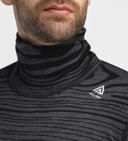 Термокофта муж. Aclima WarmWool 200 Roll Neck M's Black Motion XL