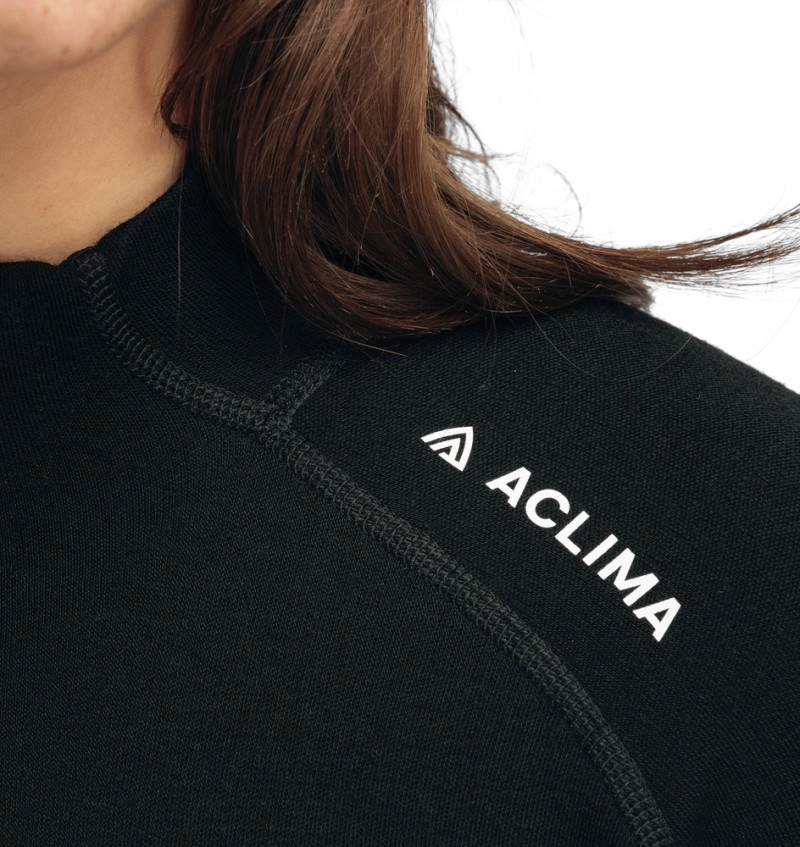 Термокофта-поло жін. Aclima WarmWool Mockneck W's Jet Black XXL