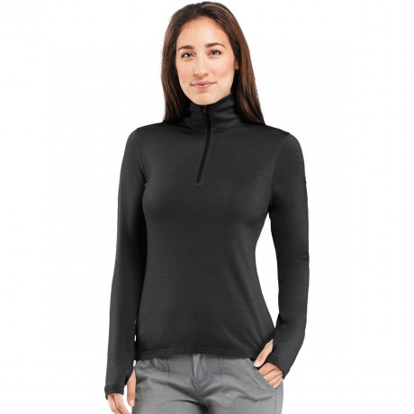 Термокофта жен. Icebreaker 260 Tech Top Long Sleeve Half Zip Women Black M