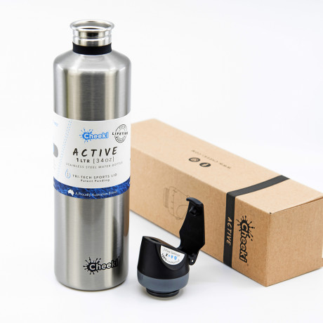 Спортивная бутылка для воды Cheeki Single Wall Active Bottle 1 л Silver