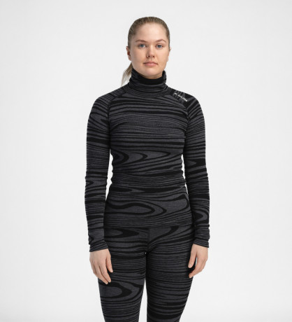 Термокофта жен. Aclima WarmWool 200 Roll Neck W's Black Motion M