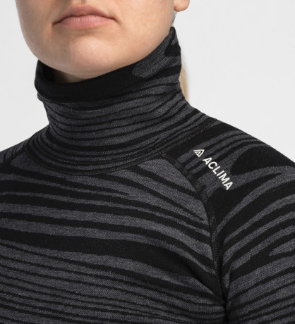 Термокофта жен. Aclima WarmWool 200 Roll Neck W's Black Motion L